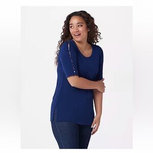 Susan Graver Elbow Sleeve Top